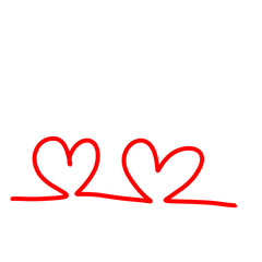Red heart doodle element illustration