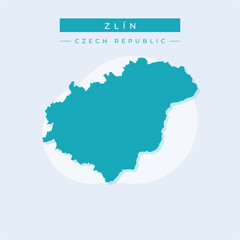 Vector illustration vector of Zlín map Czech Republic