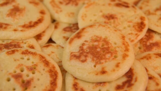 Close up Cocktail Blinis or mini blinis, High quality 4k footage