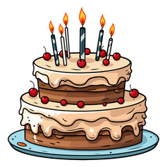 birthday cakes vector illustration