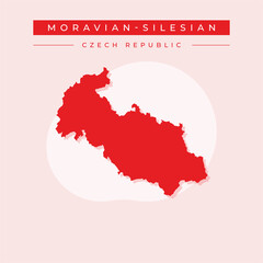 Vector illustration vector of Moravian-Silesian map Czech Republic