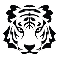 simple abstract tiger head logo vector iconic illustration