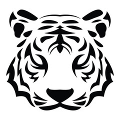 simple abstract tiger head logo vector iconic illustration