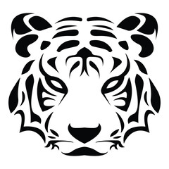 simple abstract tiger head logo vector iconic illustration