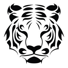 simple abstract tiger head logo vector iconic illustration