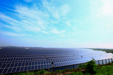 Solar panels on the water