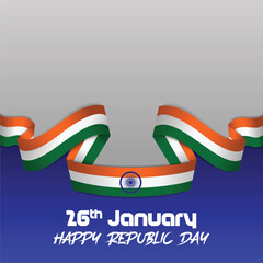 Embrace the Tricolor: A Vibrant Salute to India's Republic Day, Experience the spirit of India's Republic Day with this vibrant vector. The artwork captures the essence of the celebration.