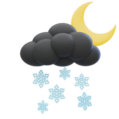 snow at night 3D Illustration 