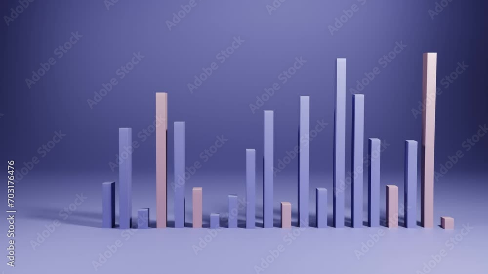 Poster this video depicts a 3d pie chart icon floating elegantly above a soft lavender background. the pie 