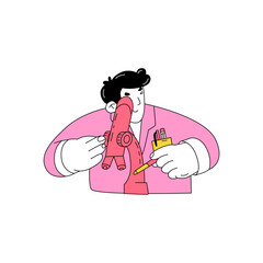 business pose with person in pink business