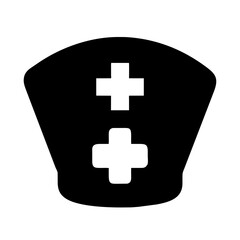 Fototapeta premium Nurse's hat with a red cross vektor icon illustation