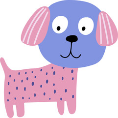 Cute dog vector flat illustration.