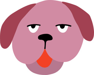 Dog face vector flat illustration.