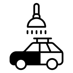 Car wash solid glyph icon