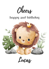 2nd Birthday Card with Name Lucas © Pawanjeet Kaur