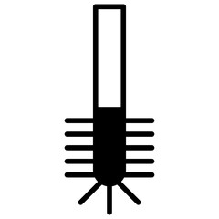 Toilet brush solid glyph icon