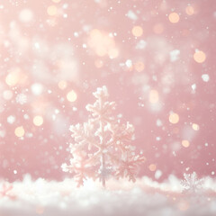 Obraz na płótnie Canvas Snowflakes on pink background.generative ai