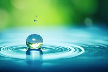 Water drop background with natural blur background - generative ai