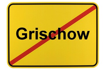 Illustration eines Ortsschildes der Gemeinde Grischow in Mecklenburg-Vorpommern