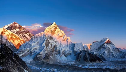 Stickers meubles Lhotse The twilight sky over Mount Everest, Nuptse, Lhotse, and Makalu