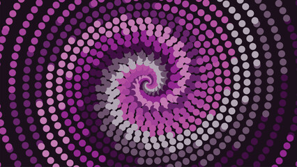 Abstract spiral color symbol in dark color background.