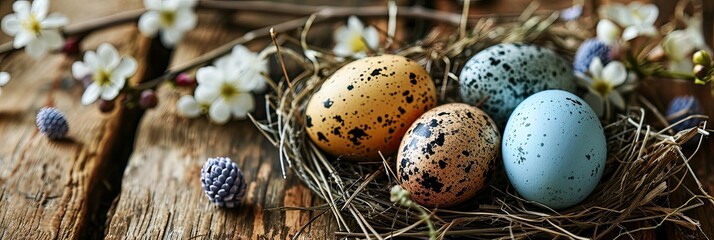 Obraz premium EASTER decorated frame Colored Easter Eggs frame Decorated Eggs Happy Easter