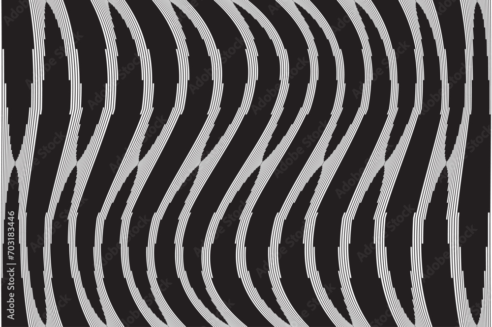 Aufkleber vertical stripe of regular pattern. design lines straight white on black background. design print fo