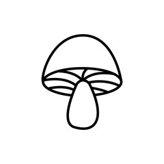 Mushrooms outline icons, minimalist vector illustration ,simple transparent graphic element .Isolated on white background