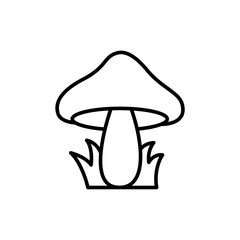 Mushrooms outline icons, minimalist vector illustration ,simple transparent graphic element .Isolated on white background