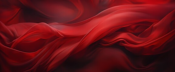 Obraz premium Crimson red silk billowing in the wind, creating a dynamic and dramatic composition