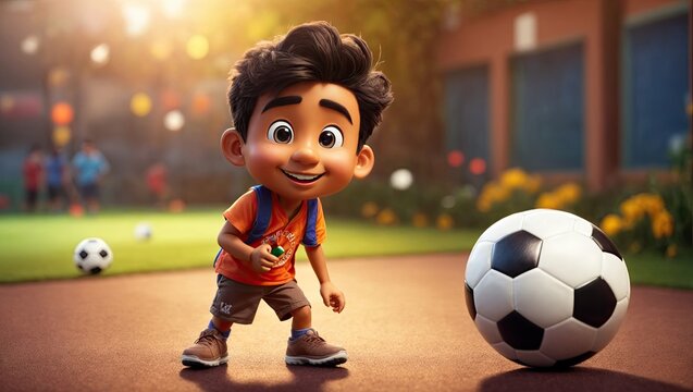 Cartoon Character Playing Soccer: Trending Stock Photo by Ram Chandra Shukla
