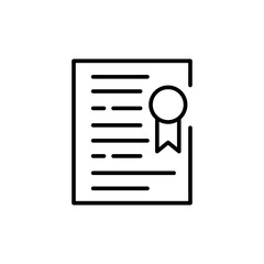 Certificate outline icons, minimalist vector illustration ,simple transparent graphic element .Isolated on white background