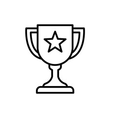 Star trophy outline icons, minimalist vector illustration ,simple transparent graphic element .Isolated on white background