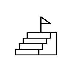 Ladder of success outline icons, minimalist vector illustration ,simple transparent graphic element .Isolated on white background