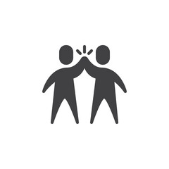 Two person giving high five to each other vector icon
