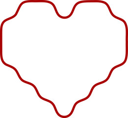 Heart outline pixel style vector illustration. Pixel heart Love symbol hand drawing stylized design element