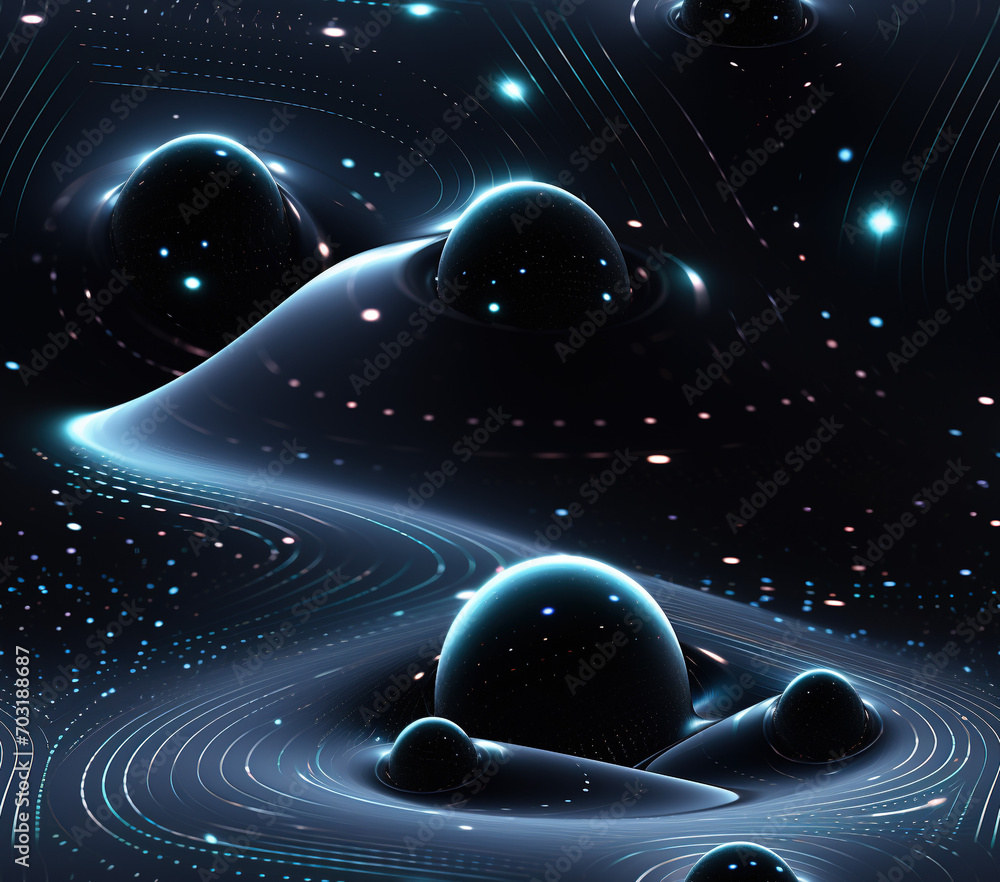 Poster 3d interstellar seamless patterns