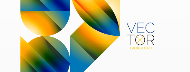 Obraz premium Minimalism meets gradient allure. Geometric shapes intertwine in a tranquil backdrop. Subtle hues meld, creating serene yet dynamic canvas, testament to modern aesthetics