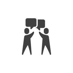 Two person with speech bubble vector icon