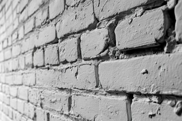 A black and white photo of a brick wall. Suitable for various design purposes