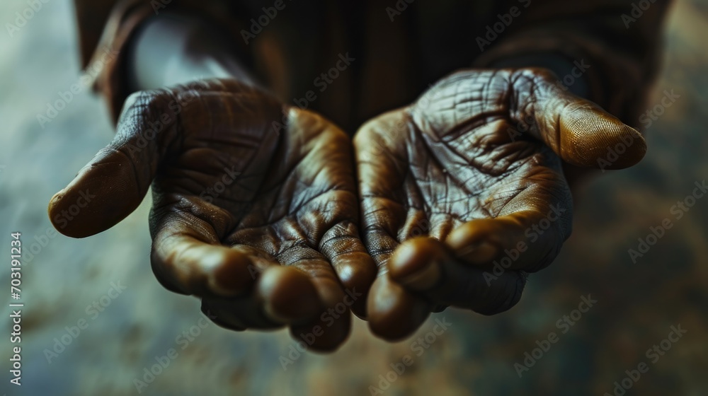 Poster Close-up view of a person's hands holding an object. Suitable for various concepts and themes