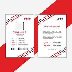 Professional and modern office id card design template for student and employ and company