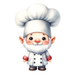 watercolor chef gnome cooking kitchen clipart