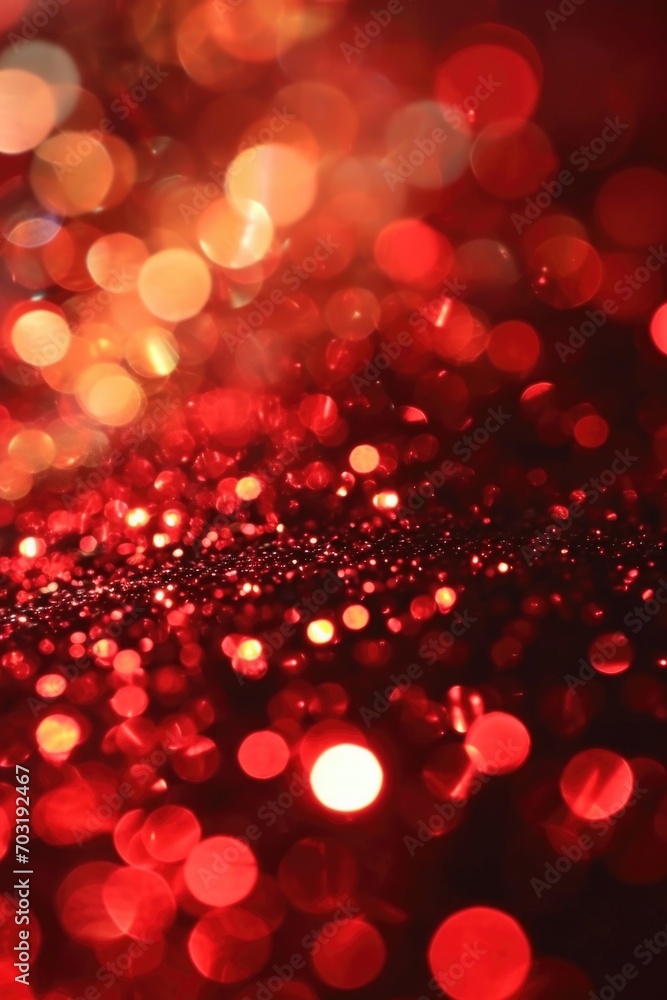 Poster a close up view of red and white bokeh lights. perfect for adding a festive touch to any project