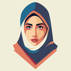 Cute Female Male Muslim Character Illustration, Generative Ai