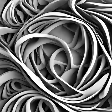 Abstract background - 3d achromatic curves