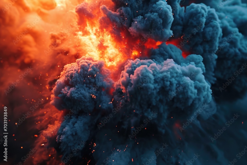 Aufkleber a striking image capturing a massive plume of black smoke billowing into the sky. perfect for illust
