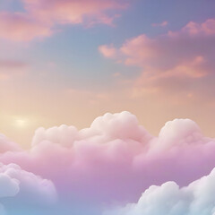 Fototapeta premium Pastel sky, cloud, and sunlight. color gradient background. 