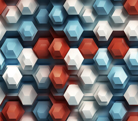 Obraz na płótnie Canvas 3D Hexagon Seamless Patterns