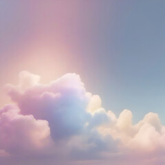 Fototapeta na wymiar Pastel sky, cloud, and sunlight. color gradient background. 